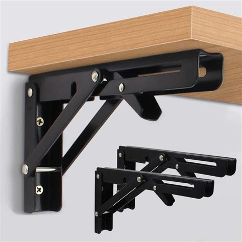 metal triangle table bench folding shelf bracket 16 inch|Folding Shelf Brackets Metal Triangle Table Bench Folding Shelf .